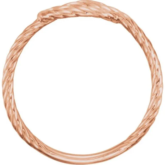 TreasureFineJewelers Rings 14K Rose Rope Knot Ring