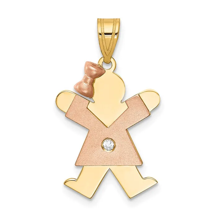 TreasureFineJewelers Rings 14k Twotone AA Diamond Kid Pendant