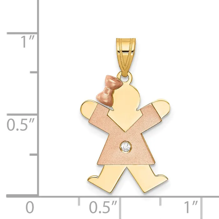 TreasureFineJewelers Rings 14k Twotone AA Diamond Kid Pendant