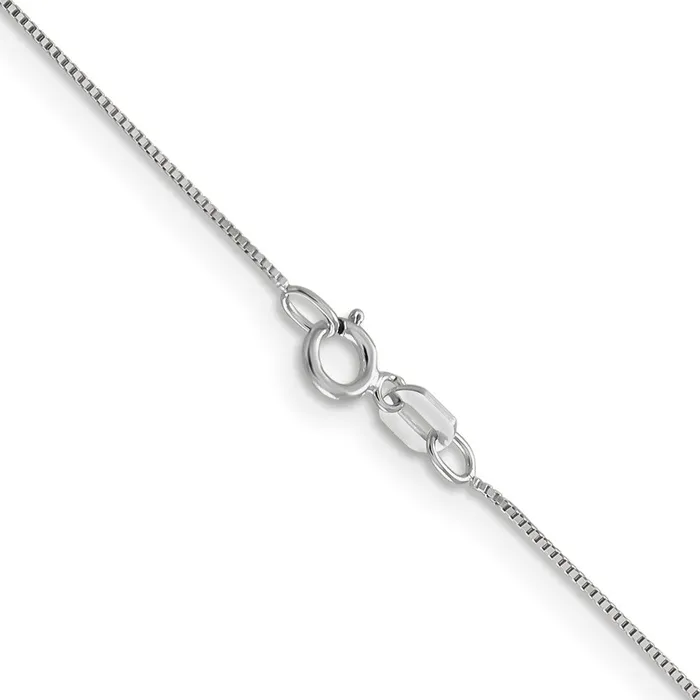 TreasureFineJewelers Rings 14k WG 5mm Box with Spring Ring Clasp Chain
