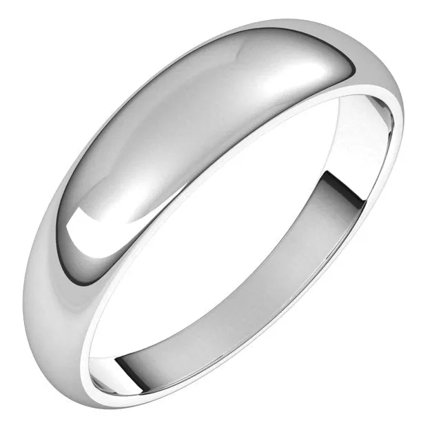 TreasureFineJewelers Rings 18K White Gold 5 mm Half Round Tapered Wedding Band TreasureFineJewelers Rings 18K White Gold 5 mm Half Round Tapered Wedding Band