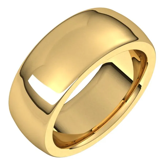 TreasureFineJewelers Rings 18K Yellow Gold 8 mm Half Round Comfort Fit Heavy Wedding Band TreasureFineJewelers Rings 18K Yellow Gold 8 mm Half Round Comfort Fit Heavy Wedding Band