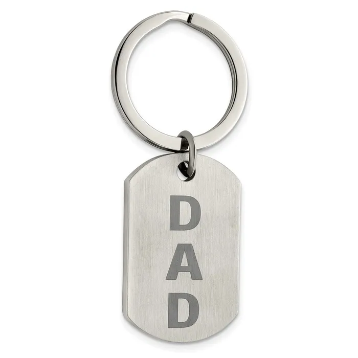 TreasureFineJewelers Rings Chisel Stainless Steel Brushed Lasered Dad Key Ring TreasureFineJewelers Rings Chisel Stainless Steel Brushed Lasered Dad Key Ring