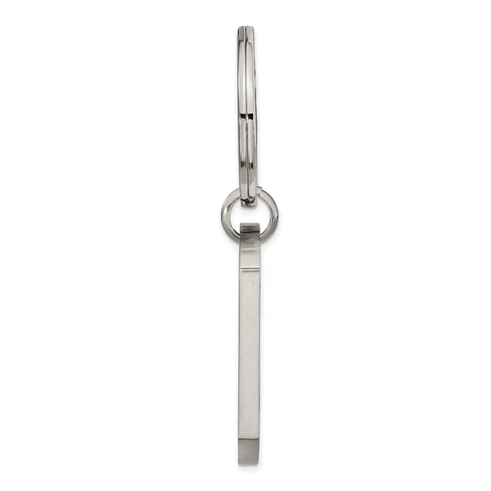 TreasureFineJewelers Rings Chisel Stainless Steel Brushed Lasered Dad Key Ring