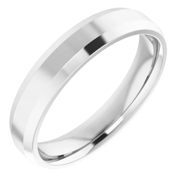 TreasureFineJewelers Rings Continuum Sterling Silver 4 mm Beveled Edge Comfort Fit Light Band TreasureFineJewelers Rings Continuum Sterling Silver 4 mm Beveled Edge Comfort Fit Light Band