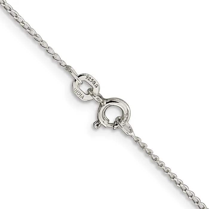 TreasureFineJewelers Rings Sterling Silver 1mm Open Elongated Link Curb Chain