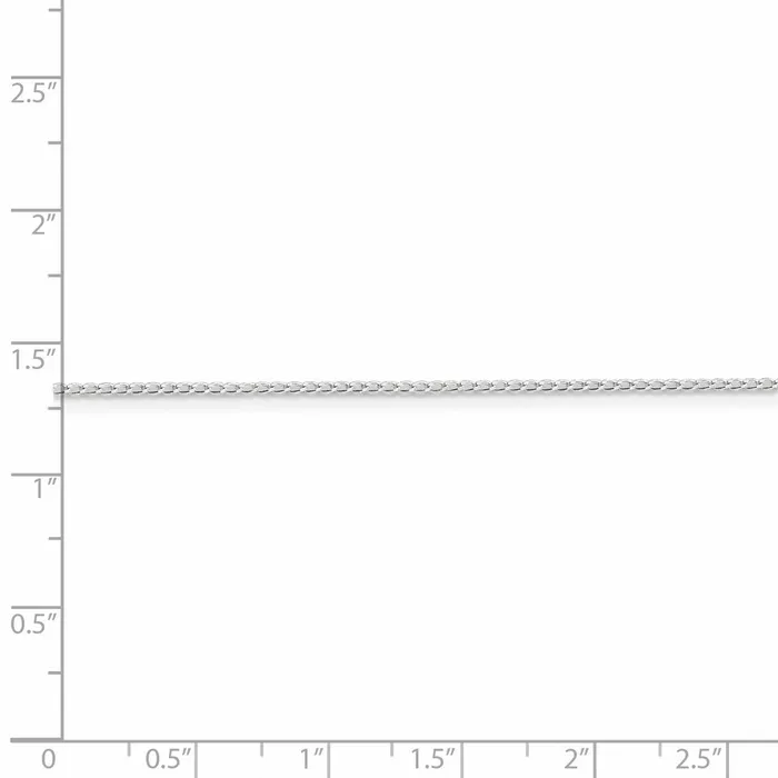TreasureFineJewelers Rings Sterling Silver 1mm Open Elongated Link Curb Chain