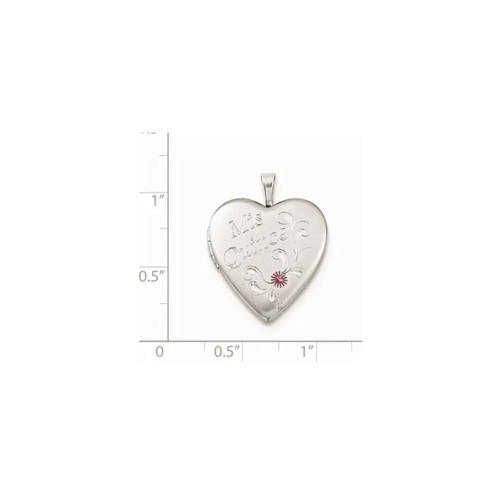 TreasureFineJewelers Rings Sterling Silver 20mm Enameled DC Mis Quince Heart Locket