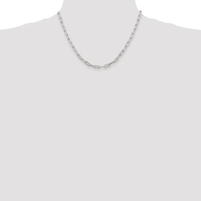 TreasureFineJewelers Rings Sterling Silver 425mm Elongated Open Link Chain