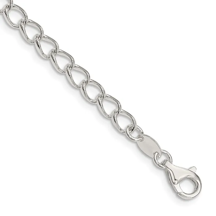 TreasureFineJewelers Rings Sterling Silver 45mm Half round Wire Open Curb Chain TreasureFineJewelers Rings Sterling Silver 45mm Half round Wire Open Curb Chain
