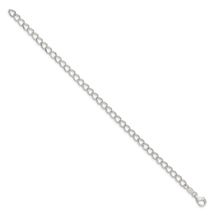 TreasureFineJewelers Rings Sterling Silver 45mm Half round Wire Open Curb Chain