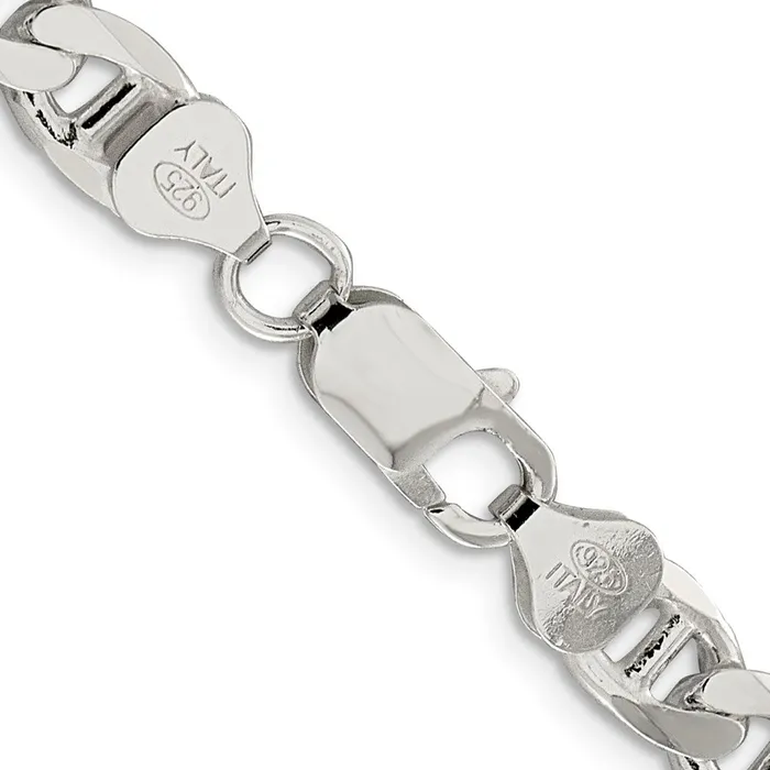 TreasureFineJewelers Rings Sterling Silver 74mm Flat Cuban Anchor Chain