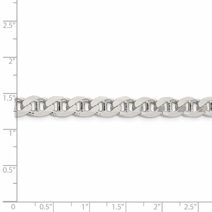 TreasureFineJewelers Rings Sterling Silver 74mm Flat Cuban Anchor Chain