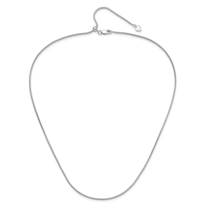 TreasureFineJewelers Rings Sterling Silver Adjustable 14mm Snake Chain