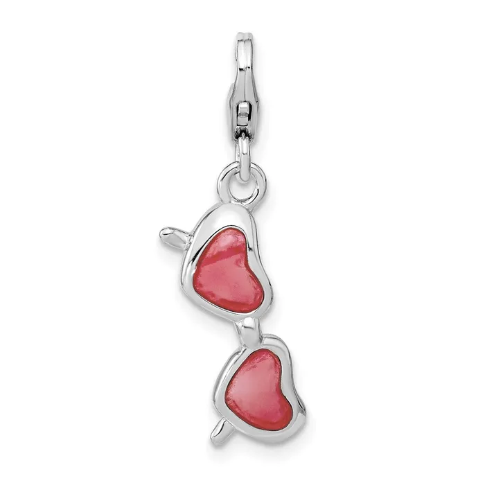 TreasureFineJewelers Rings Sterling Silver Amore La Vita Rhodpl Enameled Heart Sunglasses Charm TreasureFineJewelers Rings Sterling Silver Amore La Vita Rhodpl Enameled Heart Sunglasses Charm