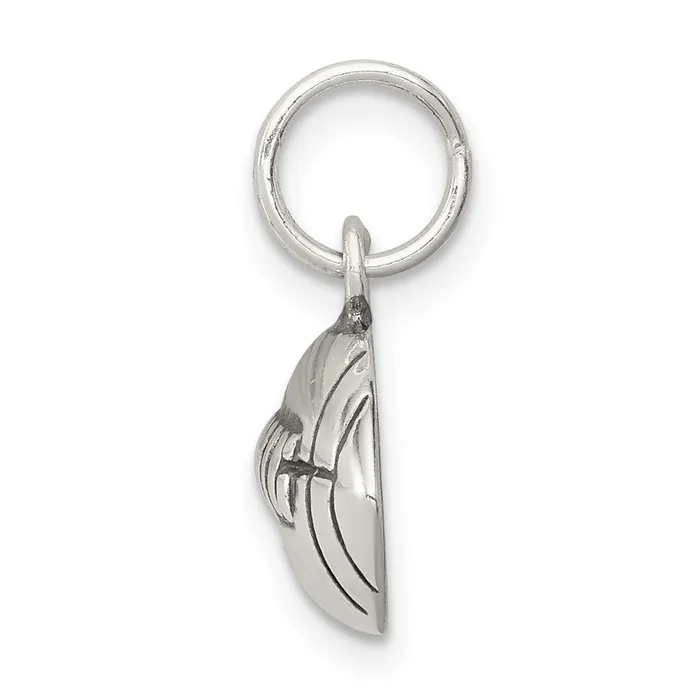 TreasureFineJewelers Rings Sterling Silver Antiqued Football Charm