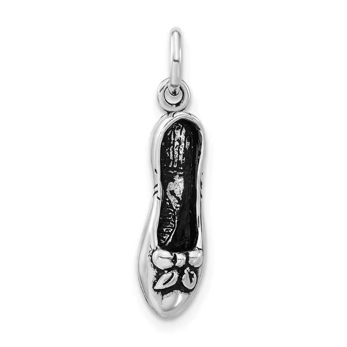 TreasureFineJewelers Rings Sterling Silver Antiqued High Heel Charm
