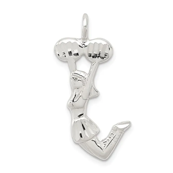 TreasureFineJewelers Rings Sterling Silver Cheerleader Charm