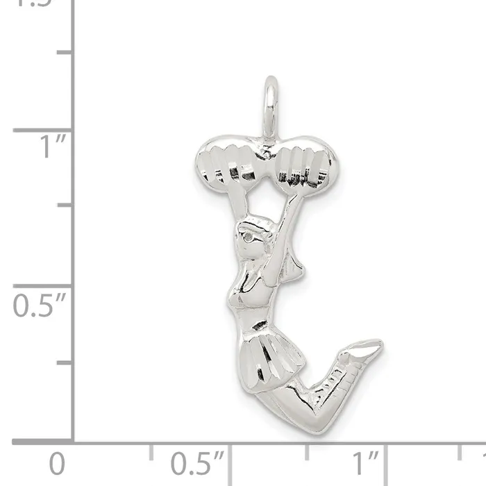 TreasureFineJewelers Rings Sterling Silver Cheerleader Charm
