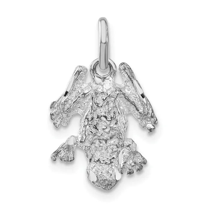 TreasureFineJewelers Rings Sterling Silver Frog Charm
