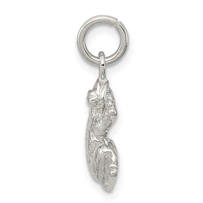 TreasureFineJewelers Rings Sterling Silver Frog Charm