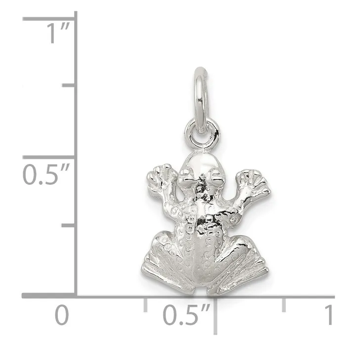 TreasureFineJewelers Rings Sterling Silver Frog Charm