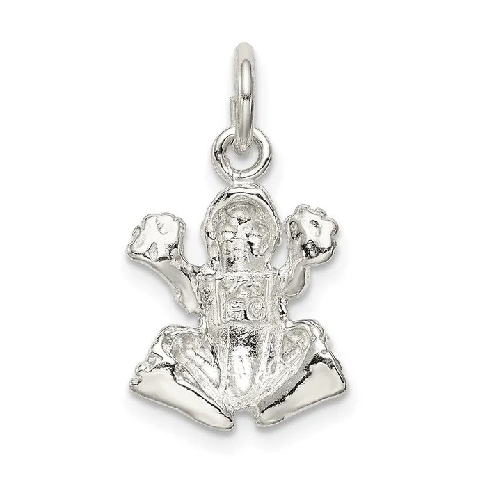 TreasureFineJewelers Rings Sterling Silver Frog Charm