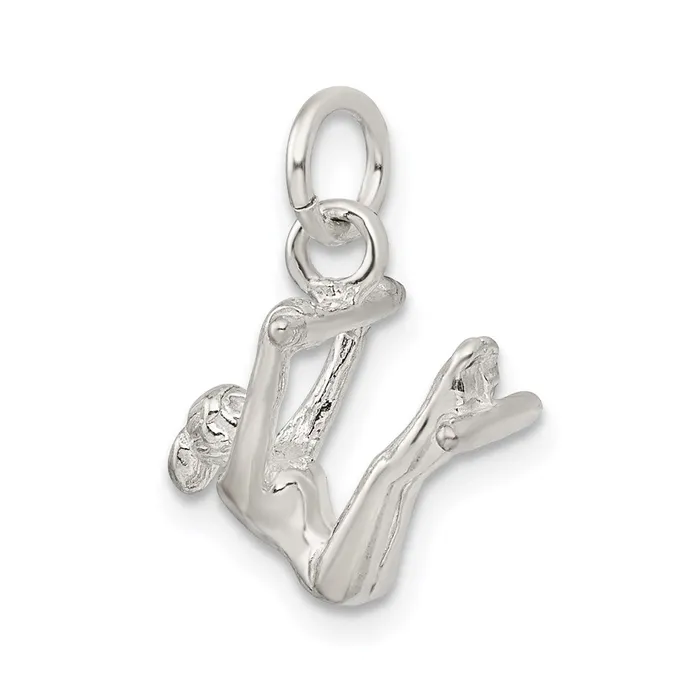 TreasureFineJewelers Rings Sterling Silver Gymnast Charm