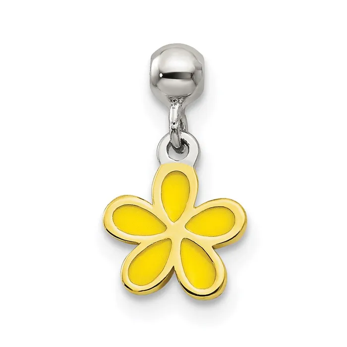 TreasureFineJewelers Rings Sterling Silver Mio Memento Gold Tone Yellow Enamel Flower Charm TreasureFineJewelers Rings Sterling Silver Mio Memento Gold Tone Yellow Enamel Flower Charm