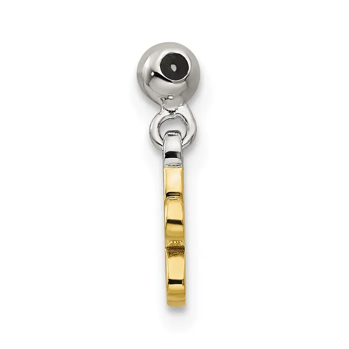 TreasureFineJewelers Rings Sterling Silver Mio Memento Gold Tone Yellow Enamel Flower Charm