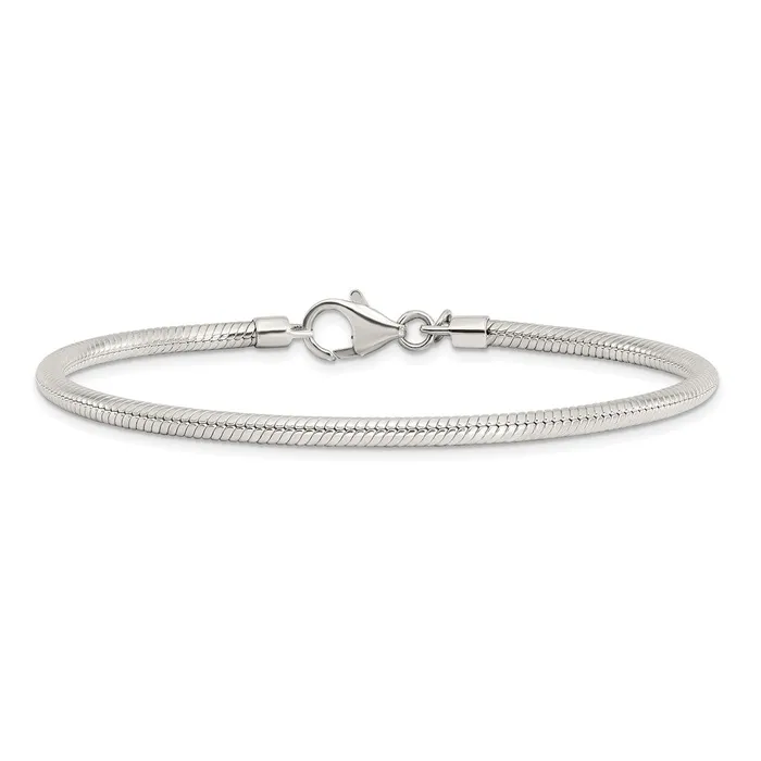 TreasureFineJewelers Rings Sterling Silver Reflections Lobster Clasp Bead Anklet