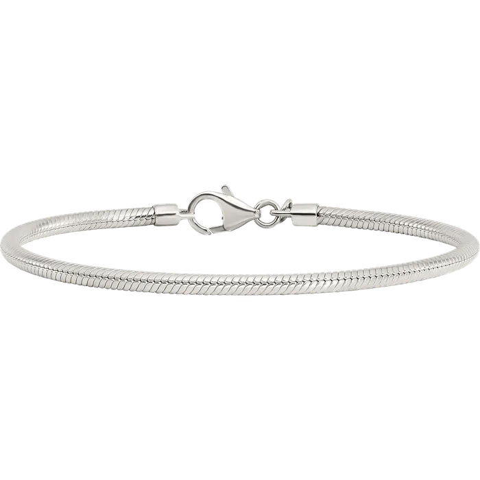 TreasureFineJewelers Rings Sterling Silver Reflections Lobster Clasp Bead Anklet