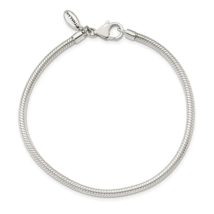 TreasureFineJewelers Rings Sterling Silver Reflections Lobster Clasp Bead Anklet