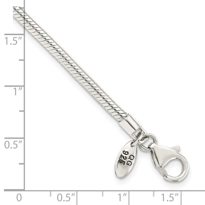 TreasureFineJewelers Rings Sterling Silver Reflections Lobster Clasp Bead Anklet