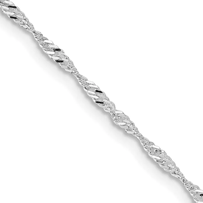 TreasureFineJewelers Rings Sterling Silver Rhodiumplated 175mm Singapore Chain TreasureFineJewelers Rings Sterling Silver Rhodiumplated 175mm Singapore Chain
