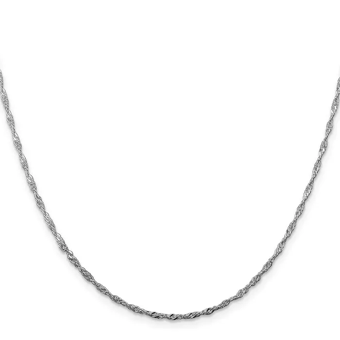 TreasureFineJewelers Rings Sterling Silver Rhodiumplated 175mm Singapore Chain