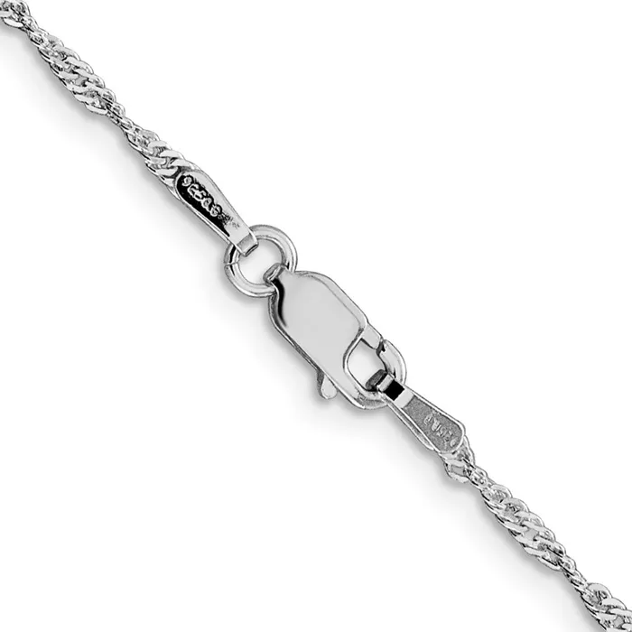 TreasureFineJewelers Rings Sterling Silver Rhodiumplated 175mm Singapore Chain