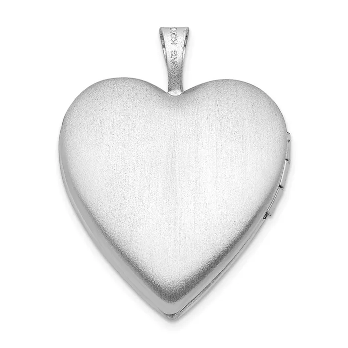 TreasureFineJewelers Rings Sterling Silver Rhodiumplated 20mm Quilt Design Heart Locket