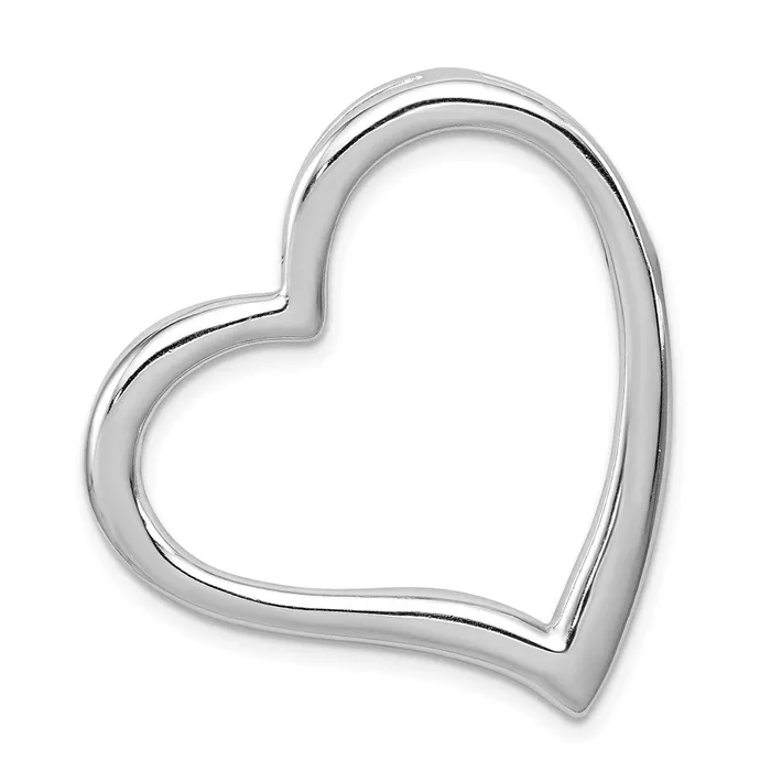 TreasureFineJewelers Rings Sterling Silver Rhodiumplated Polished Open Heart Slide TreasureFineJewelers Rings Sterling Silver Rhodiumplated Polished Open Heart Slide
