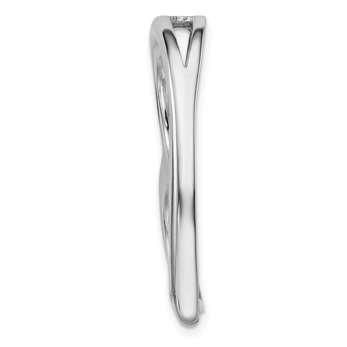 TreasureFineJewelers Rings Sterling Silver Rhodiumplated Polished Open Heart Slide