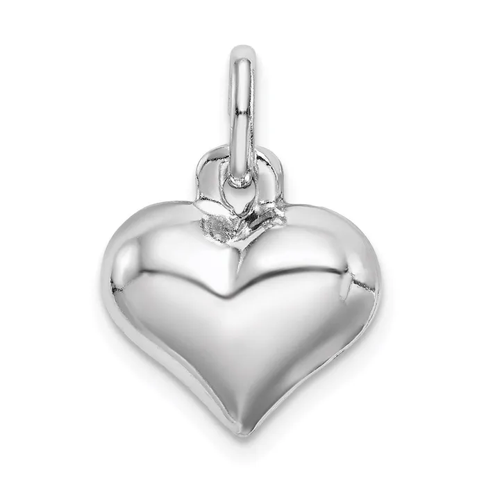 TreasureFineJewelers Rings Sterling Silver Rhodiumplated Puffed Heart Charm TreasureFineJewelers Rings Sterling Silver Rhodiumplated Puffed Heart Charm