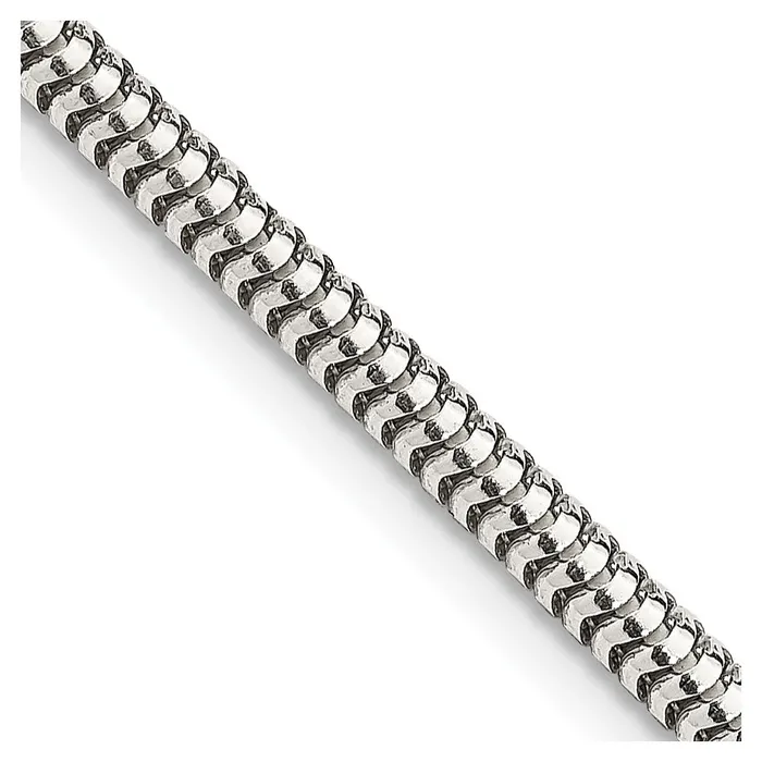 TreasureFineJewelers Sterling Silver 3mm Round Snake Chain Rings
