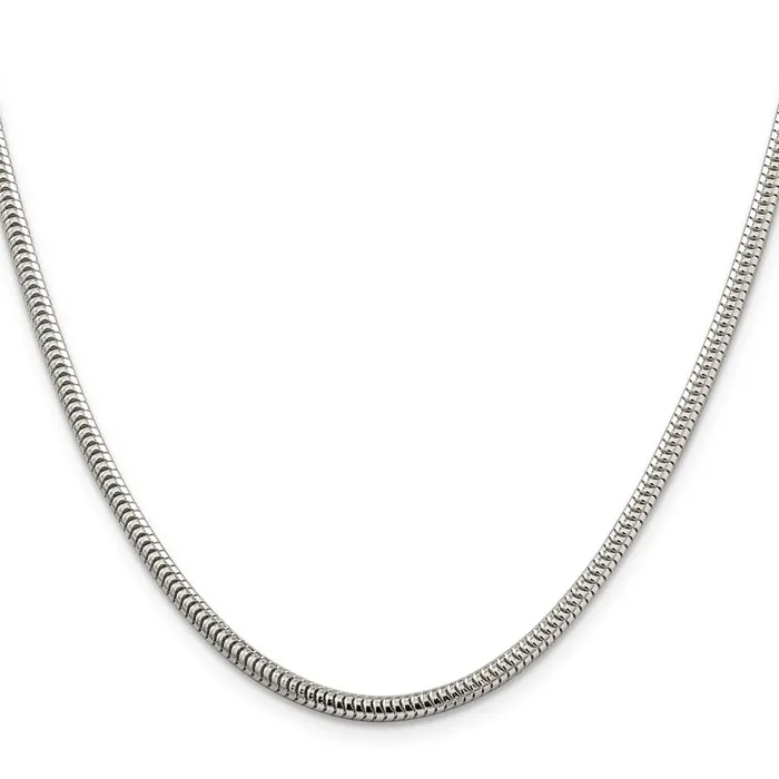 TreasureFineJewelers Sterling Silver 3mm Round Snake Chain Rings