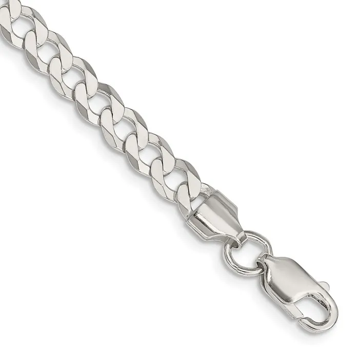 TreasureFineJewelers Sterling Silver 575mm Flat Curb Chain Rings
