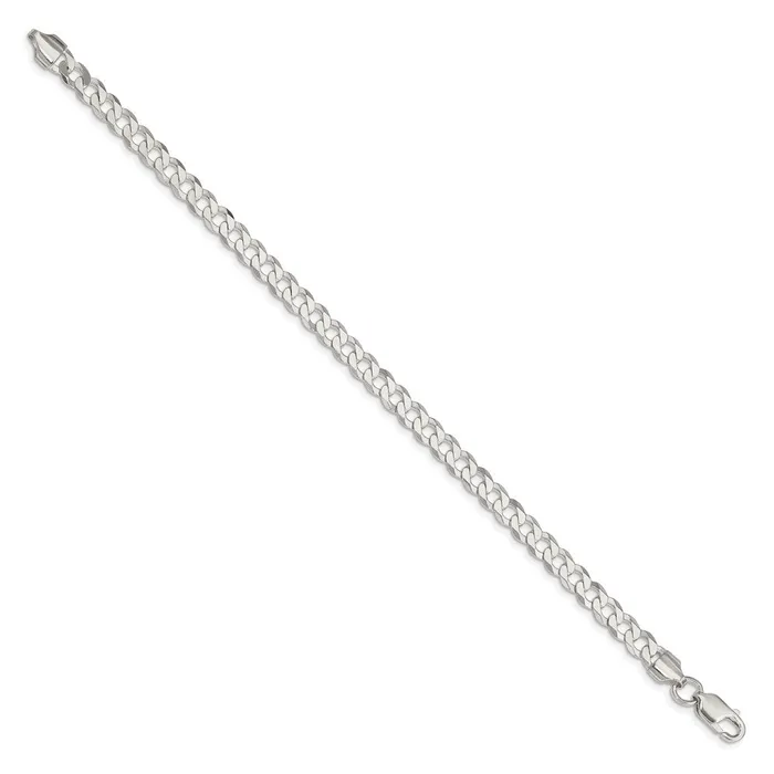 TreasureFineJewelers Sterling Silver 575mm Flat Curb Chain Rings