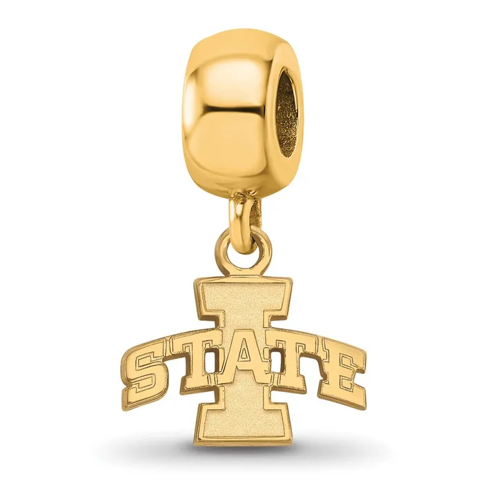 TreasureFineJewelers Sterling Silver Goldplated LogoArt Iowa State University Extra Small Dangle Bead Charm Rings TreasureFineJewelers Sterling Silver Goldplated LogoArt Iowa State University Extra Small Dangle Bead Charm Rings