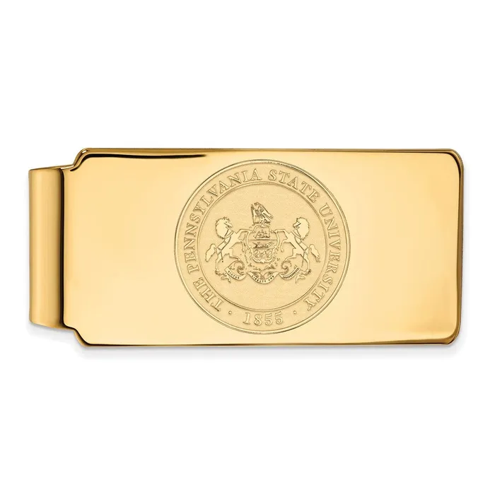 TreasureFineJewelers Sterling Silver Goldplated Penn State University Crest Money Clip Rings TreasureFineJewelers Sterling Silver Goldplated Penn State University Crest Money Clip Rings