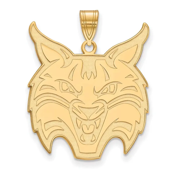 TreasureFineJewelers Sterling Silver Goldplated Quinnipiac University Bobcat Extra Large Pendant Necklaces TreasureFineJewelers Sterling Silver Goldplated Quinnipiac University Bobcat Extra Large Pendant Necklaces