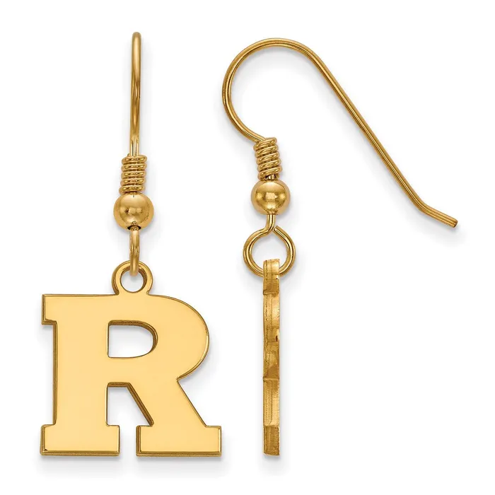 TreasureFineJewelers Sterling Silver Goldplated Rutgers University Letter R Small Dangle Wire Earrings Earrings TreasureFineJewelers Sterling Silver Goldplated Rutgers University Letter R Small Dangle Wire Earrings Earrings