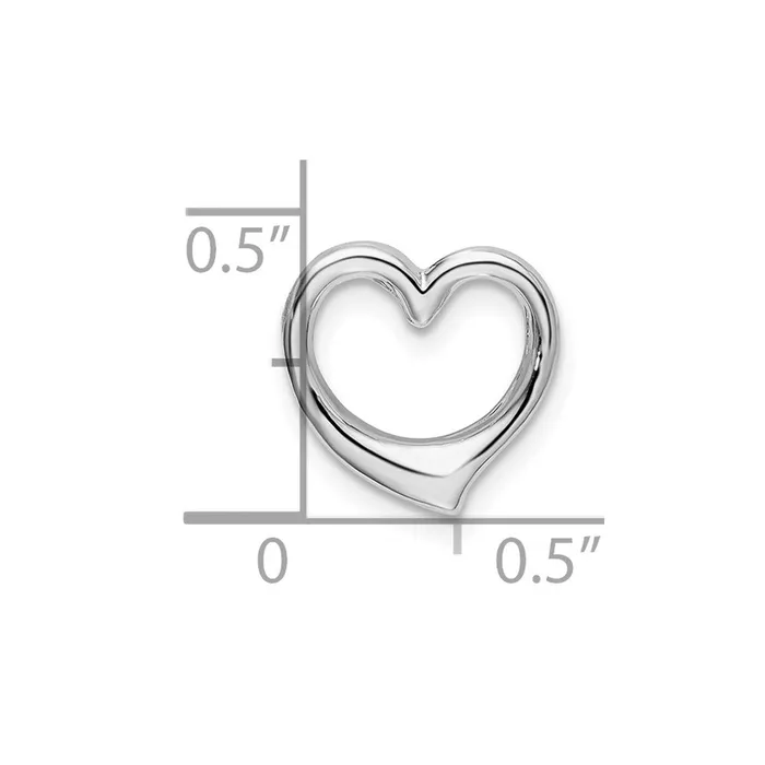 TreasureFineJewelers Sterling Silver Polished Heart Slide Rings